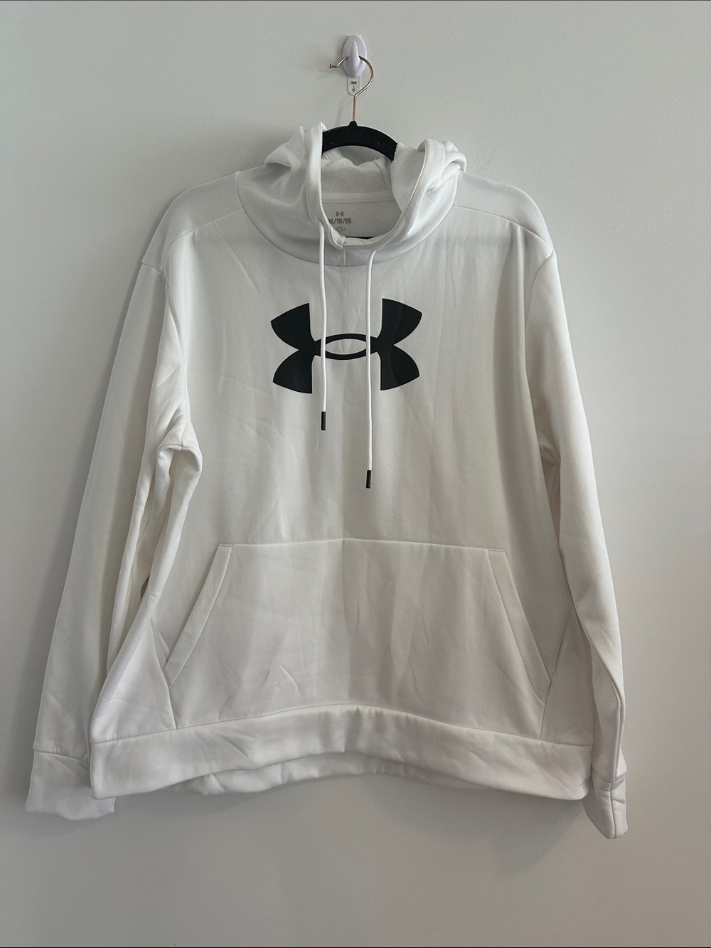 Under Armour White Hoodie with Black Logo
